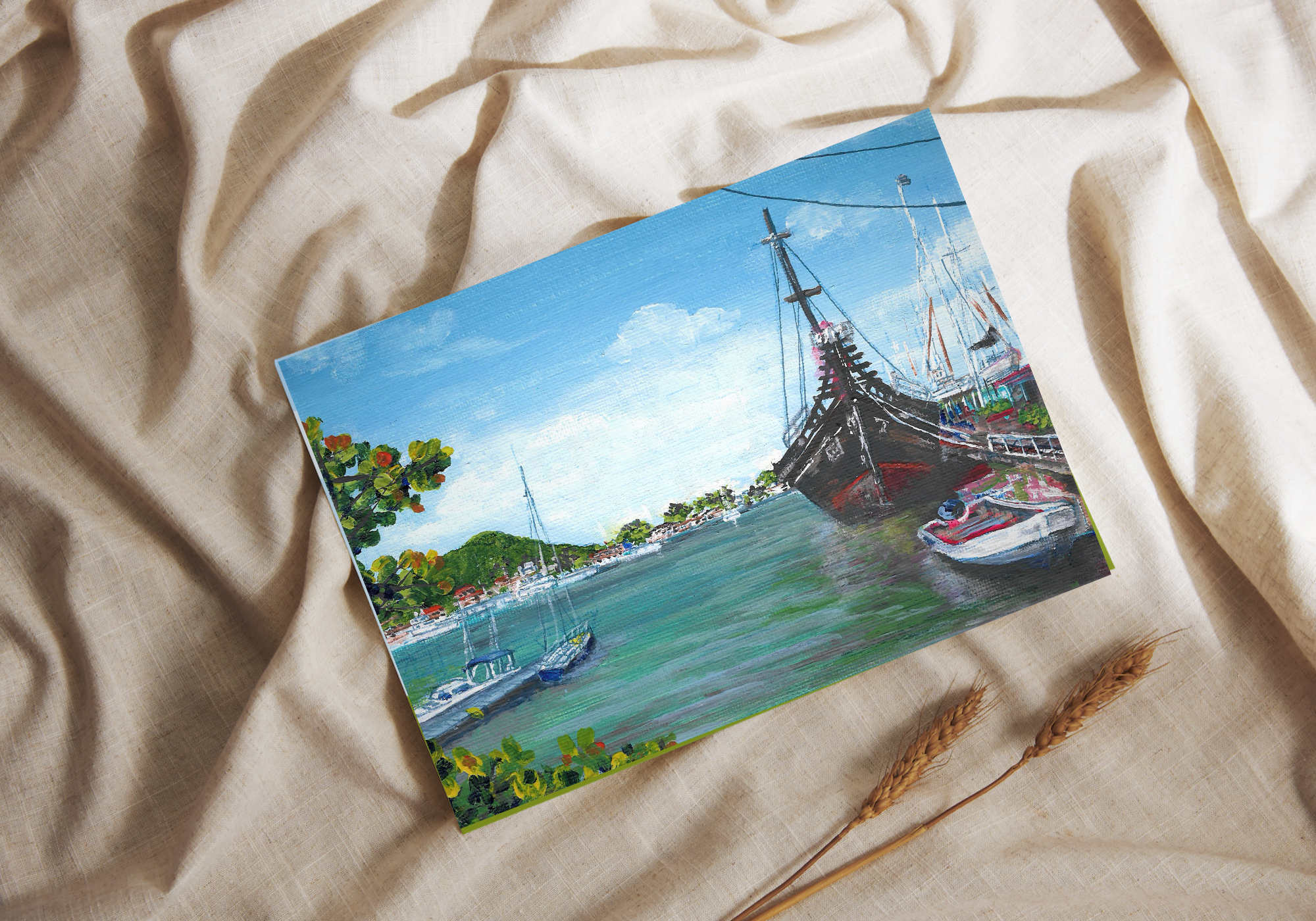 Pirate Ship Rodney Bay Greeting Card