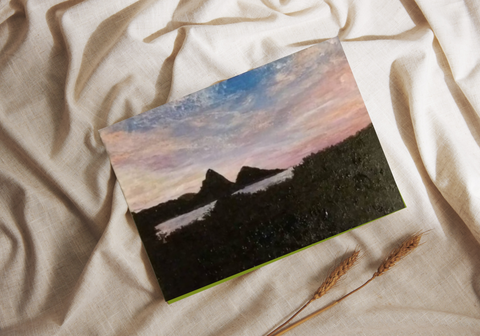 Pitons Sunset Greeting Card