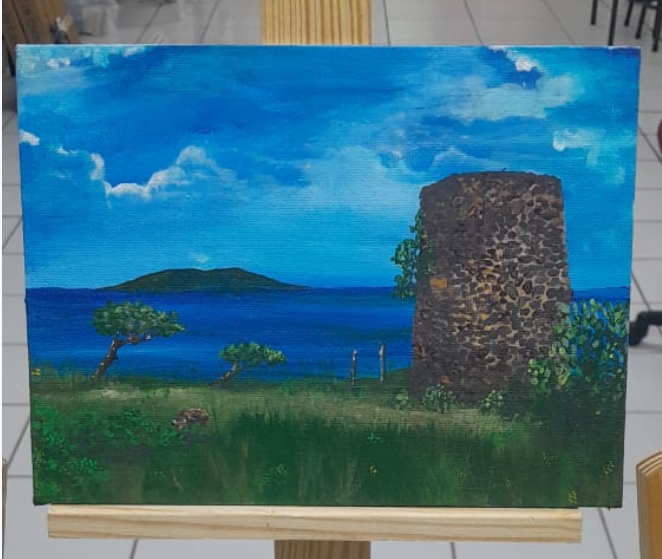 Old Sugarmill in Choiseul with view of St.Vincent | Original Painting
