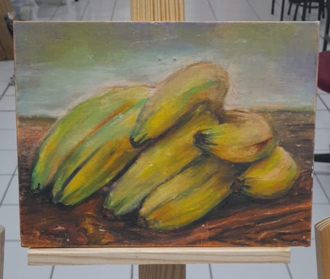 RIpe Banana | Oil Pastel Painting