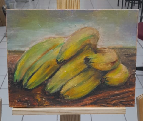 RIpe Banana | Oil Pastel Painting