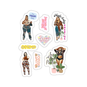 BIG GIRL Kiss-Cut Stickers | Melanin babe | African American Self-Care Stickers