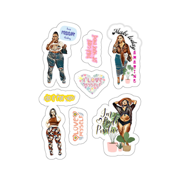 BIG GIRL Kiss-Cut Stickers | Melanin babe | African American Self-Care Stickers