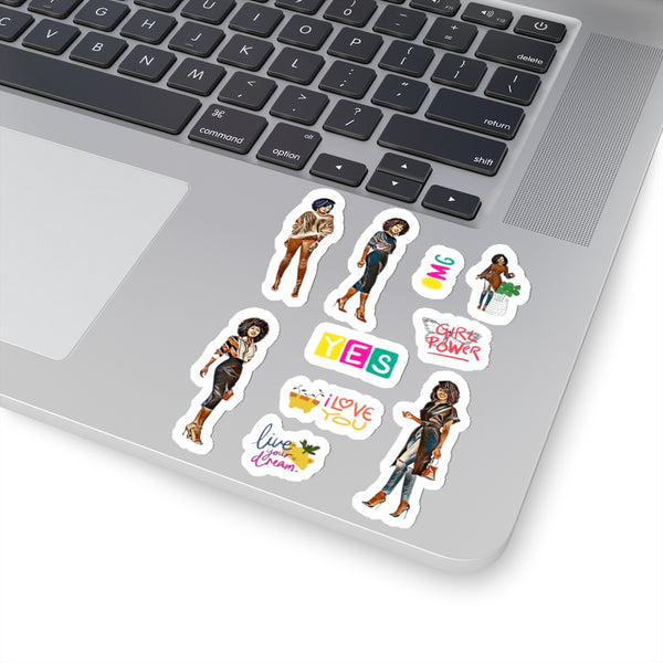 CLASSY SOPHIE Kiss-Cut Stickers | melanin stickers | brown girl stickers | black girl stickers