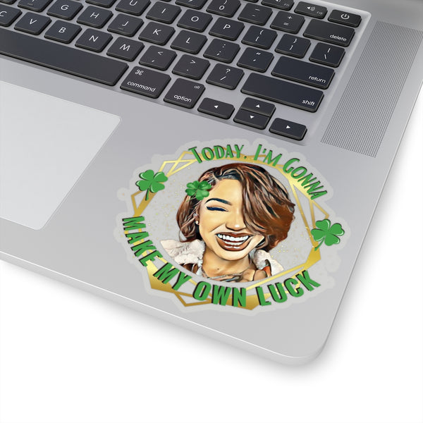 MAKE MY OWN LUCK Kiss-Cut Stickers | melanin stickers | brown girl stickers | black girl stickers | LIVE, LAUGH, LOVE CARE Collection