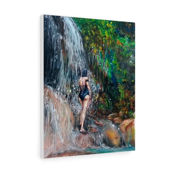 "Waterfall bath" on Stretched Canvas | Saint Lucia, Caribbean