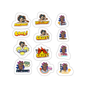 'Ms Daway Melanin Mix' Kiss-Cut Stickers | Set of 9 student reward stickers