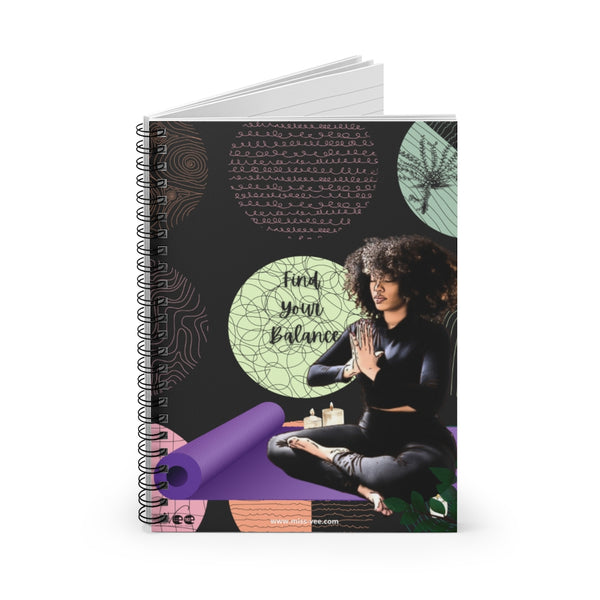 'Find Your Balance' Spiral Notebook / Journal - Ruled Line