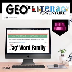 CVC Words Practice - 'ag' Word Family [GOOGLE FORMS GAME]