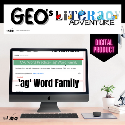 CVC Words Practice - 'ag' Word Family [GOOGLE FORMS GAME]