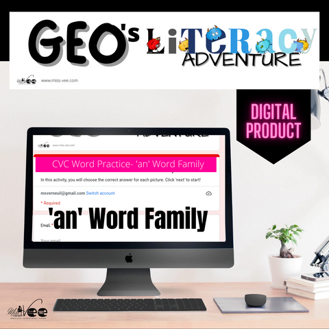 CVC Words Practice - 'an' Word Family [GOOGLE FORMS GAME]