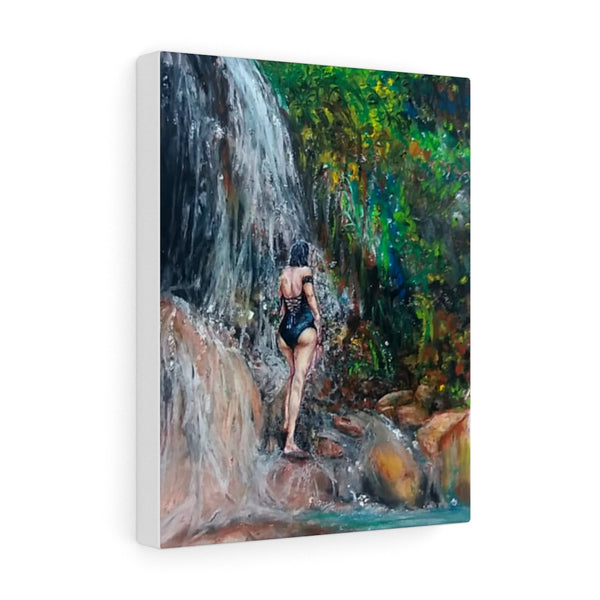 "Waterfall bath" on Stretched Canvas | Saint Lucia, Caribbean