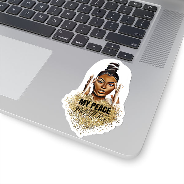 MY PEACE MATTERS Kiss-Cut Stickers | melanin stickers | brown girl stickers | black girl stickers