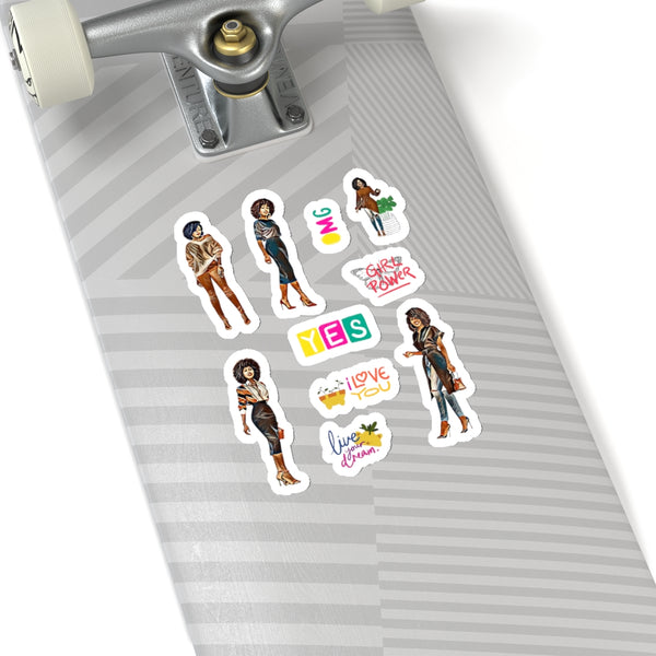 CLASSY SOPHIE Kiss-Cut Stickers | melanin stickers | brown girl stickers | black girl stickers