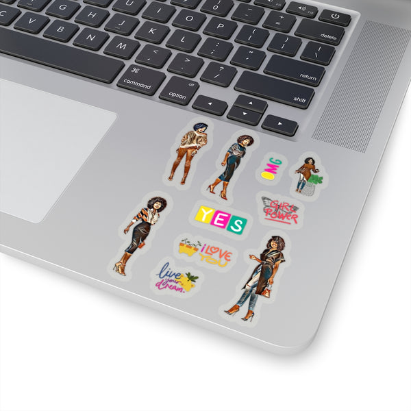 CLASSY SOPHIE Kiss-Cut Stickers | melanin stickers | brown girl stickers | black girl stickers