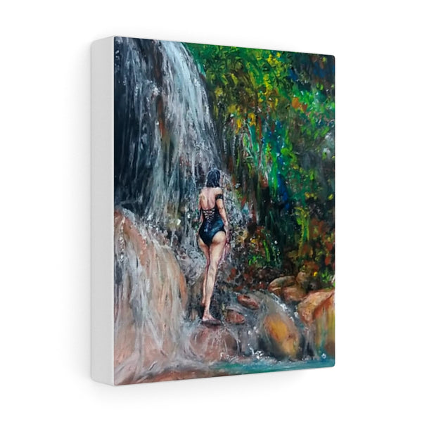 "Waterfall bath" on Stretched Canvas | Saint Lucia, Caribbean