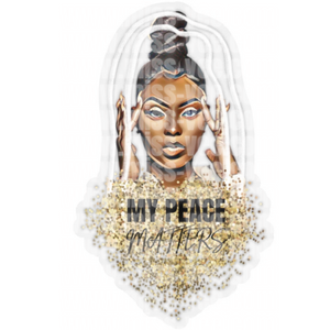 MY PEACE MATTERS Kiss-Cut Stickers | melanin stickers | brown girl stickers | black girl stickers