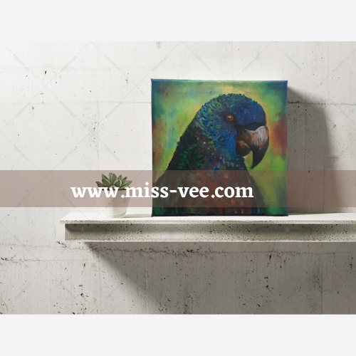 Amazona Versicolor | Original Oil Pastels Artwork on Stretched Canvas